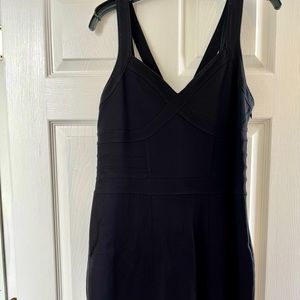 Express, black v-neck dress.